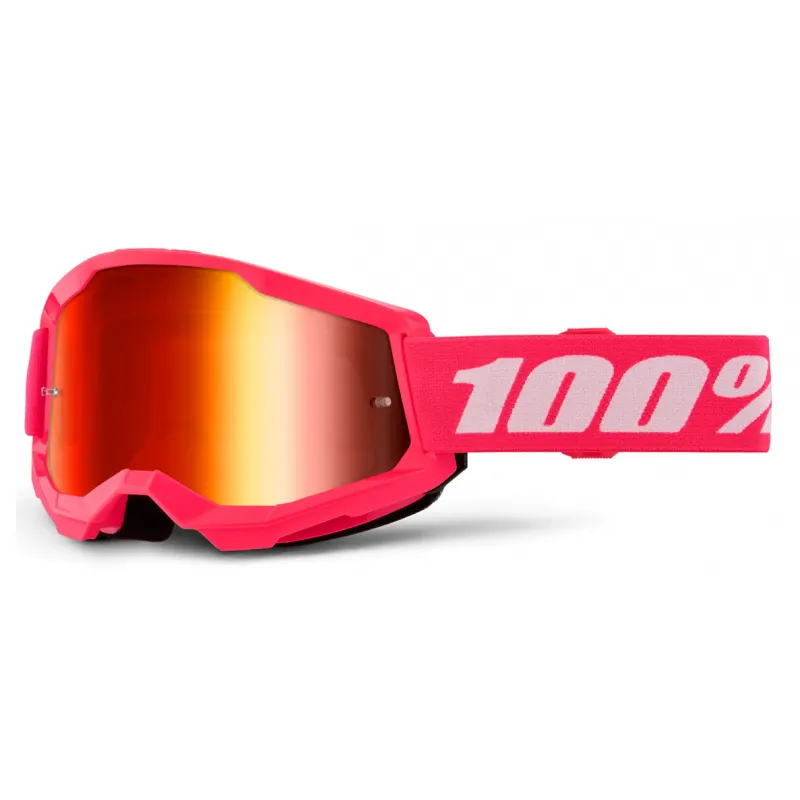Premium Ochelari motocross 100% STRATA2 PINK- MIRROR RED